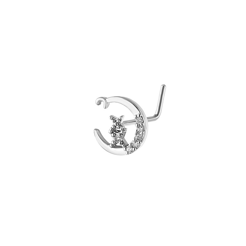 L-shaped Nose Ring Stud For Body Piercing Jewellery 20g_voghion.com