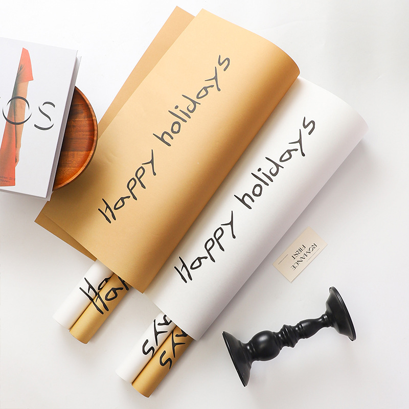 Papel de flores inglés de estilo francés perezoso papel de embalaje de viento florista material de flor retro viento plegado mano papel al por mayor