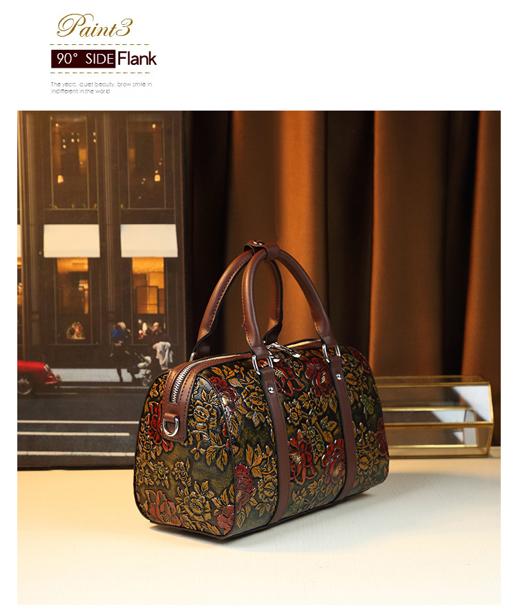Elegant Retro Embossed Shoulder Bag For Women Large Capacity_voghion.com
