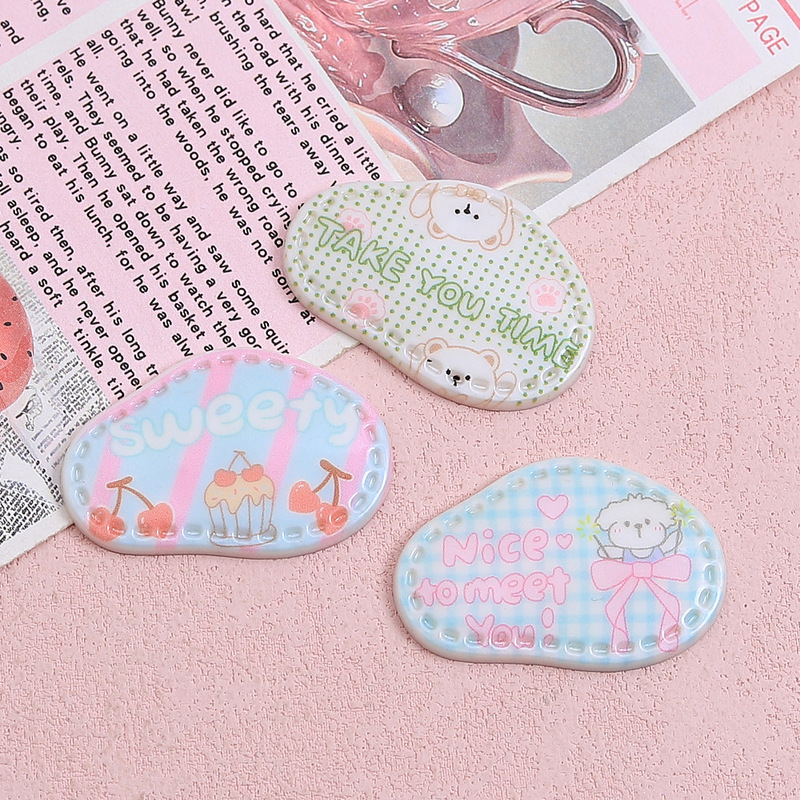 クリエイティブ子犬ケーキスライス漫画手作り diy クリーム接着剤樹脂アクセサリー小さなアクセサリージュエリー材料卸売|undefined