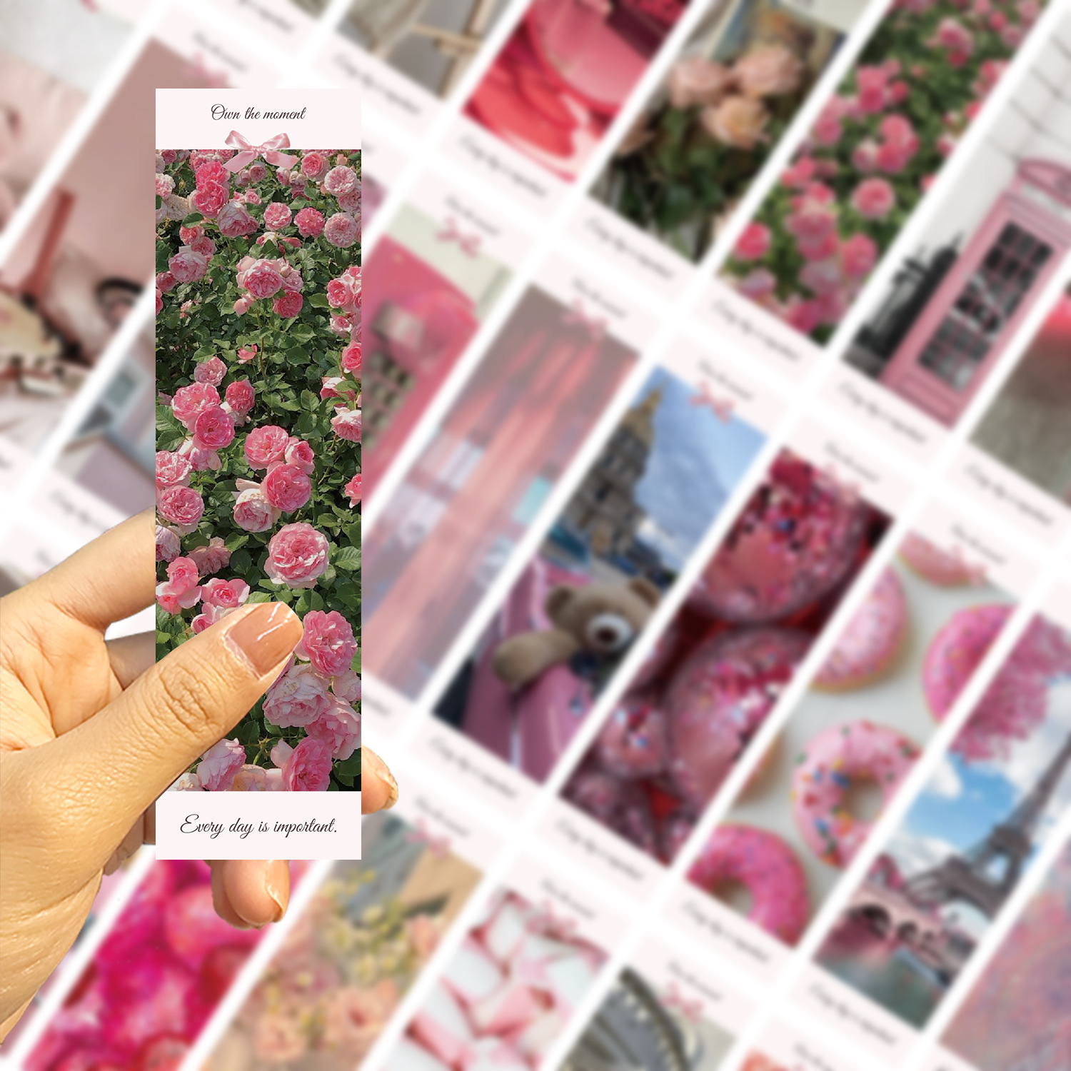 65g Weight Bookmark Stationery Type 30 Sheets Per Bag Quantity Learning Occasion White cardboard Material Heart Shape, Flower Pattern Korean Style Style Pink Color 30 Sheets Per Bag Heart Shape Flower Learning White Cardboard Korean Style Bookmark 8