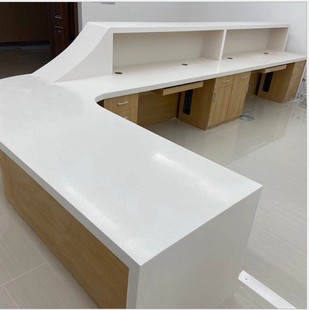 Acrylic Artificial Stone Reception Desk Manufacturer Wholesale Foreign Trade Processing Reception Special-Shaped Front Desk Countertop