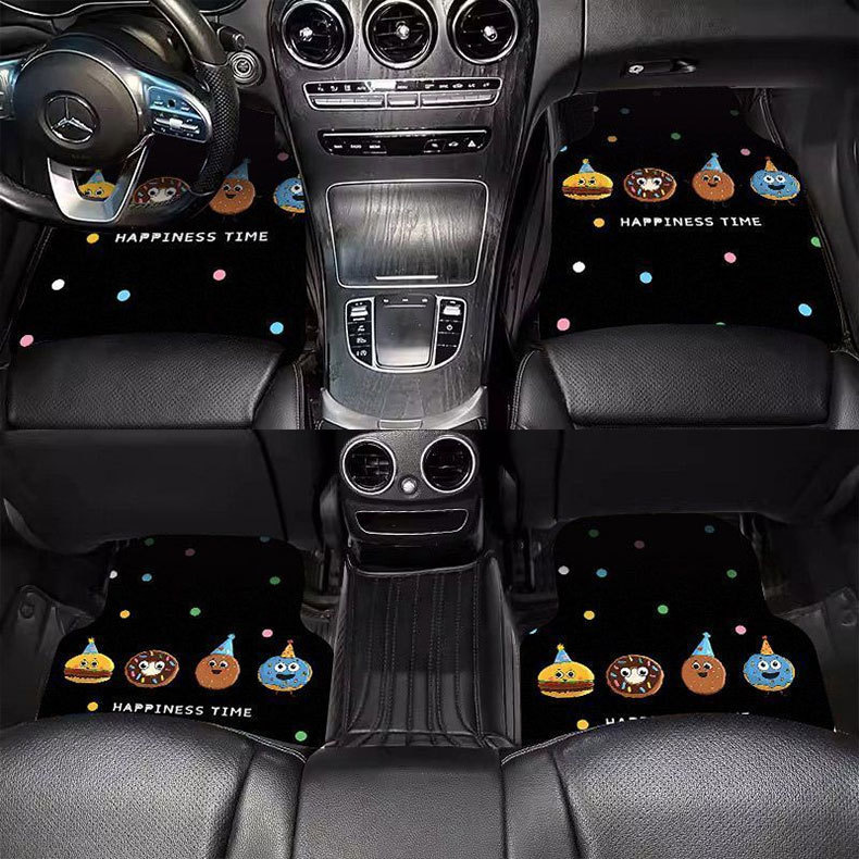 Cute cartoon versatile diatomite floor mat, washable, dustproof, dirt-resistant, oil-resistant car floor mat, universal car foot mat