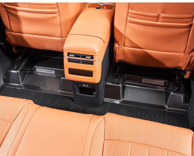 Suitable for Fangchengbao Titanium 7, special carbon fiber pattern anti-kick board under the seat, protective scratch guard under the seat, modified decorative accessory