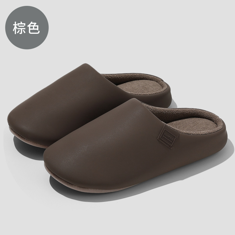 pu棉拖鞋女冬季新款日式软底男士室内居家静音防滑棉鞋女款批发|undefined
