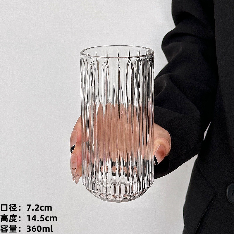 Tazas de vidrio con patrón de espada, tazas de café americanas de hielo, tazas de café de latte transparentes, tazas de bebida, tazas de agua para el hogar