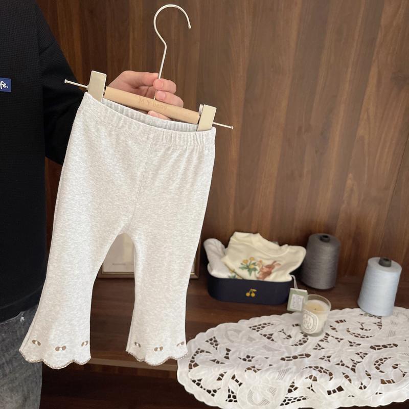 女童弹力修型打底裤女婴儿童春秋装新款女宝宝优雅风微喇叭裤子|undefined