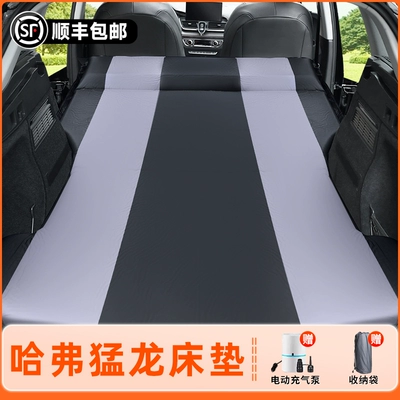 Trunk Car Mattress, Car – Vehicle-mounted inflatable bed - haval-raptor-2025-model-haval-raptor-black-gray-pongee-inflatable-bed-fixed-headrest-free-wired-electric-air-pump-storage-bag