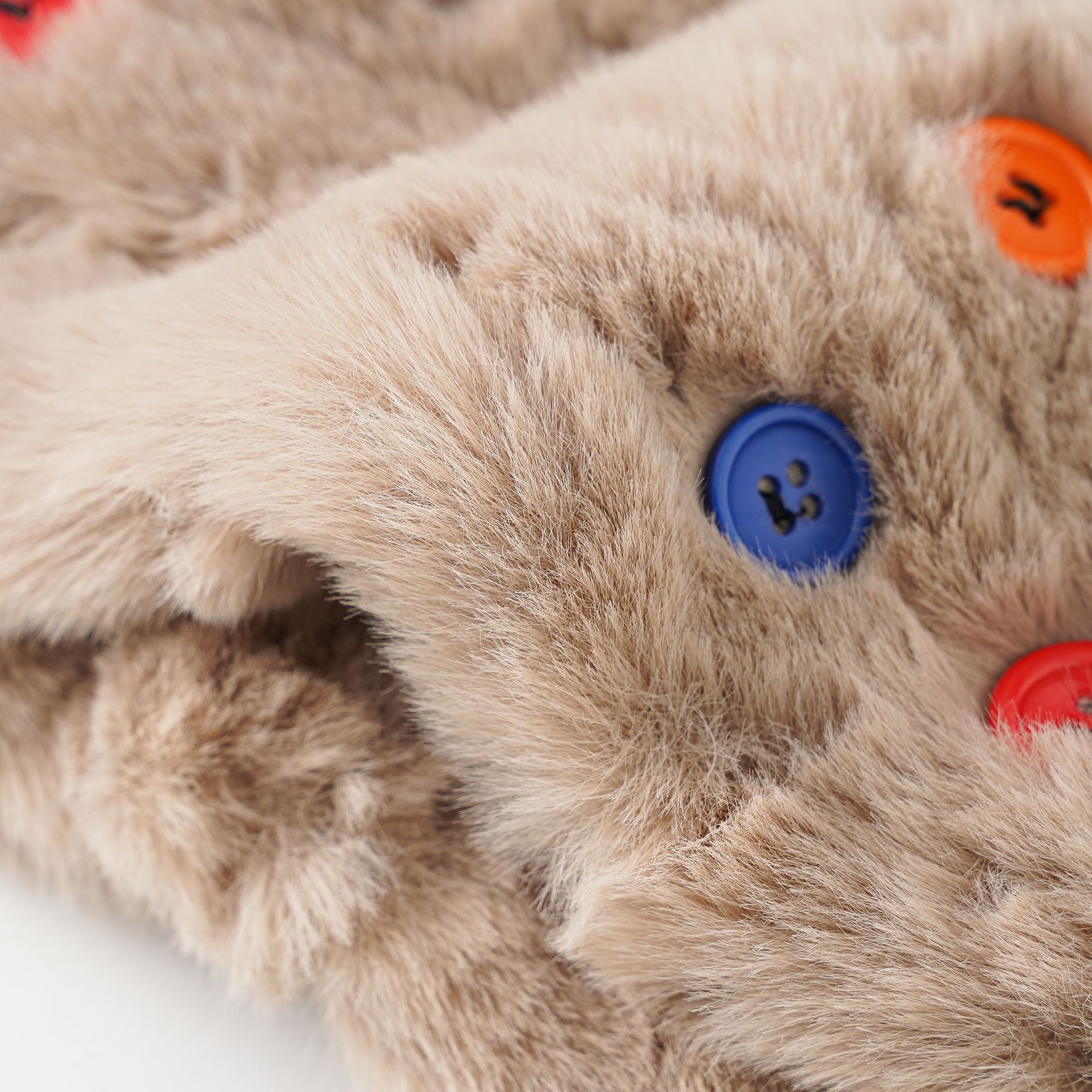 2022 nuevo estilo de imitación de piel de conejo bufanda colorido Botón de otoño e invierno bufanda de piel engrosada bufanda de La felpa de piel caliente de las mujeres