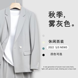 Casual Suit Jacket Men's Loose Planky Handsome Suit High-end Sense Top Single-piece Business Dress Korean-style Student suit