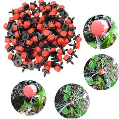 Small Red Hat Type Eight-Hole Adjustable Flow Garden and Orchard Drip Irrigation Head with 0-70L Flow