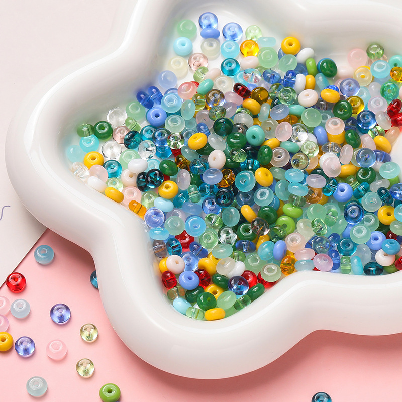 Glass Abacus Beads, Loose Beads, Wheel Beads, Flat Beads, DIY Jewelry Accessories Materials, DIY Resin Small Accessories, Cross-Border Glass Abacus Beads, Loose Beads, Wheel Beads, Flat Beads, DIY Jewelry Accessories Materials, DIY Resin Small Accessories, Cross-Border