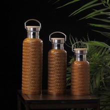 天天特卖竹丝精编保温杯非遗手工竹丝扣瓷304不锈钢便携旅行茶杯