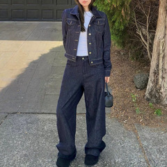 cookadaly人鱼_阿姆斯特丹美式复古休闲宽松原色牛仔外套牛仔裤