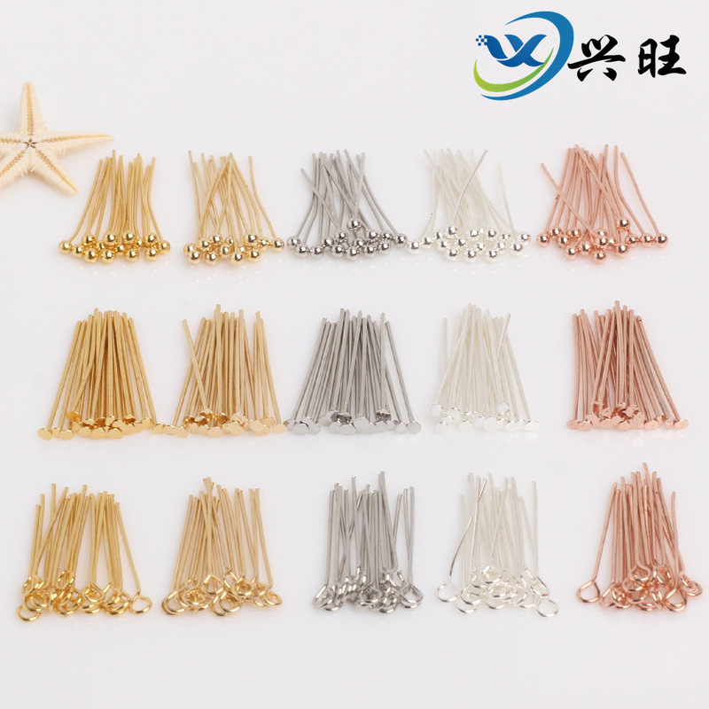 14K gold-wrapped nine-word needle T-shaped needle ball needle DIY handmade beaded needle jewelry accessories material color-retaining plated real gold
