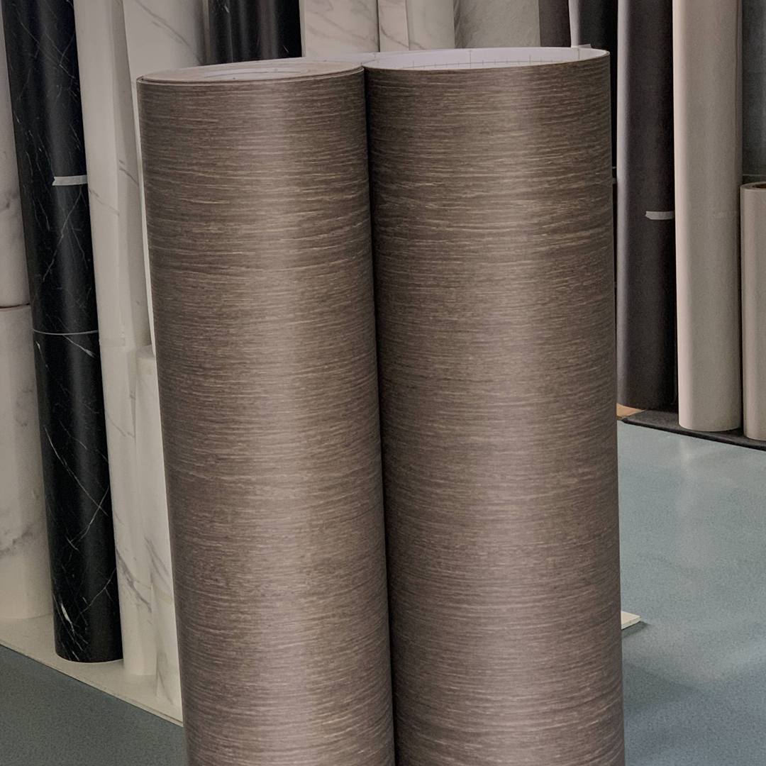 特厚导气槽灰色木纹膜背胶自粘墙纸装波音饰软片家具翻新改色贴|ms