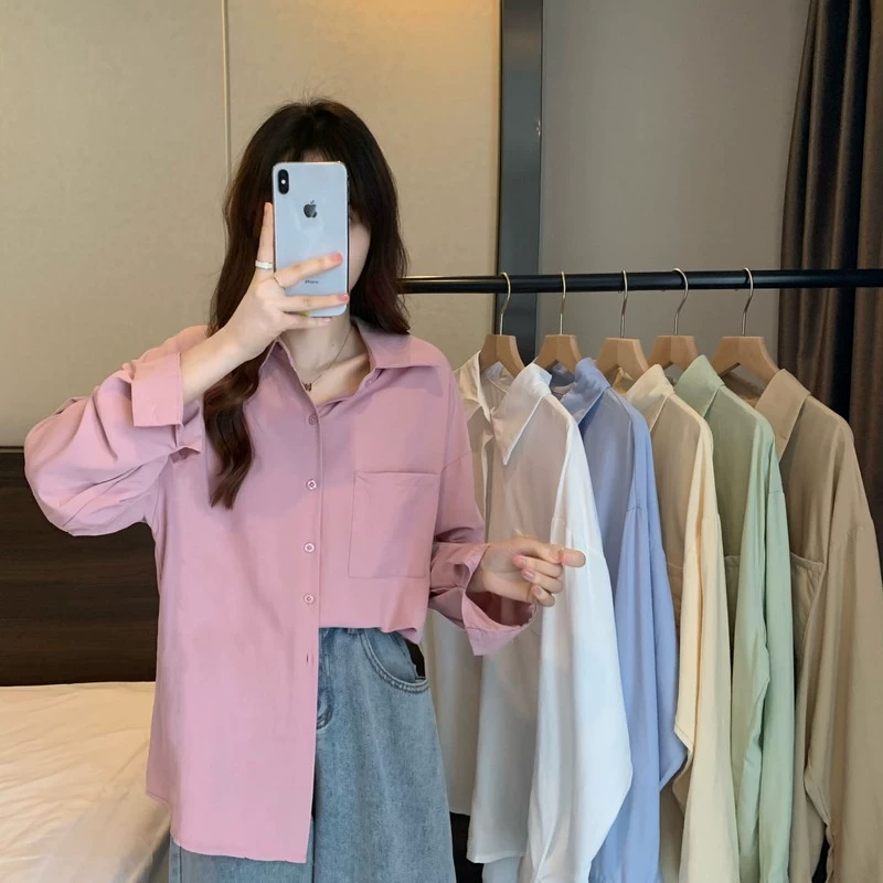 Весна и лето новая сладкая соль шикарная ленивая Свободная Повседневная универсальная верхняя одежда внутренняя рубашка