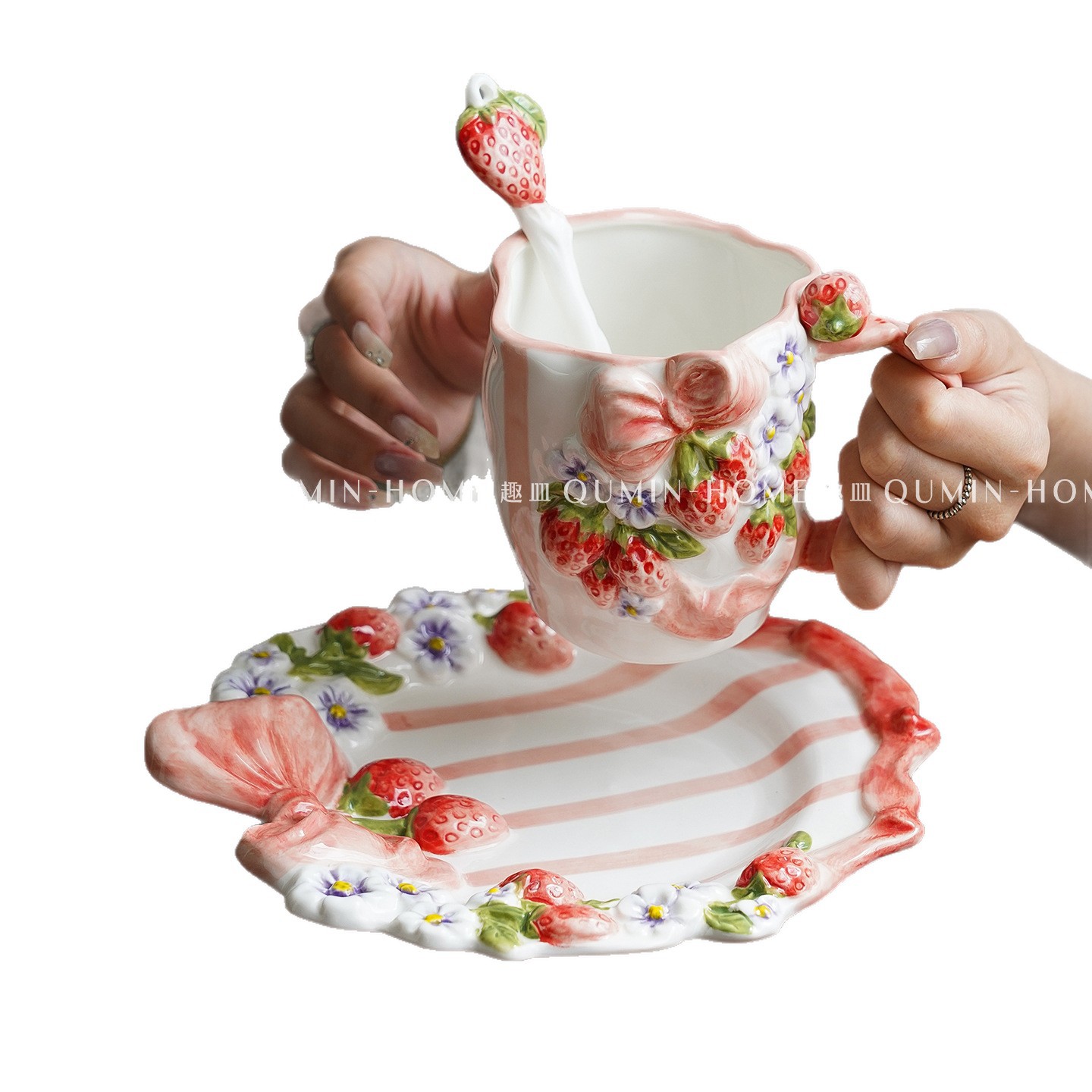 Juego de Tazas y Platos de Cerámica, Decorativo, para Navidad y Té de la Tarde