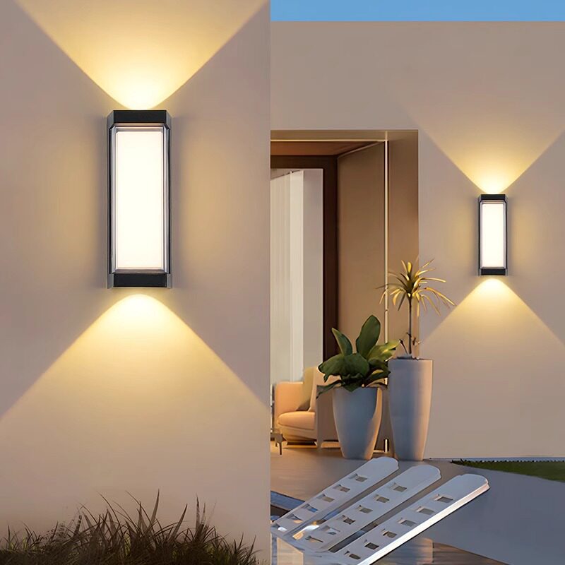 LED moderno y simple lámpara de pared impermeable lámpara de patio exterior lámpara de balcón de doble cabeza hotel pasillo sala de estar escalera lámpara de pared