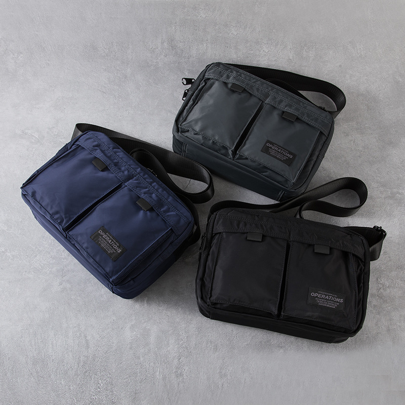 Japanese Style Square Horizontal Shoulder Bag Multi-Pocket Practical Casual Messenger Bag Men's Crossbody Bag Fashionable Commuter Men's Bag