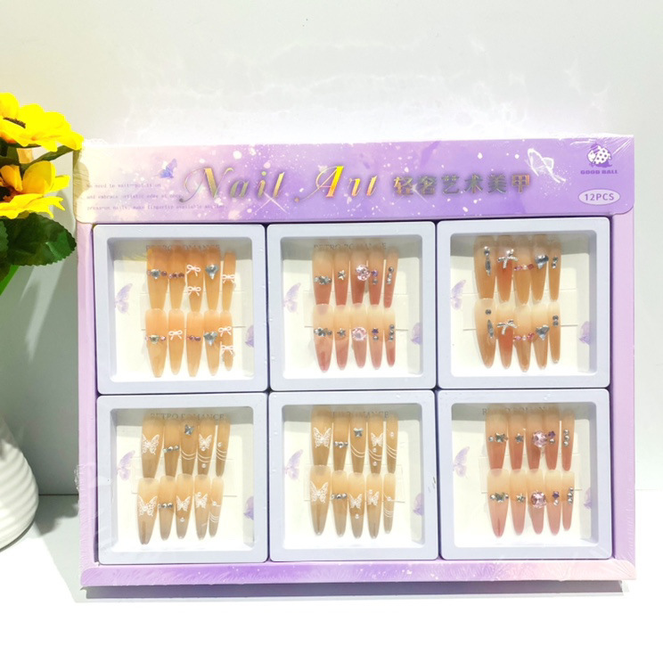 Long Nail Stickers with Rhinestones, High-Quality and Beautiful Nail Stickers for Girls, Removable Nail Stickers Wholesale Long Nail Stickers with Rhinestones, High-Quality and Beautiful Nail Stickers for Girls, Removable Nail Stickers Wholesale