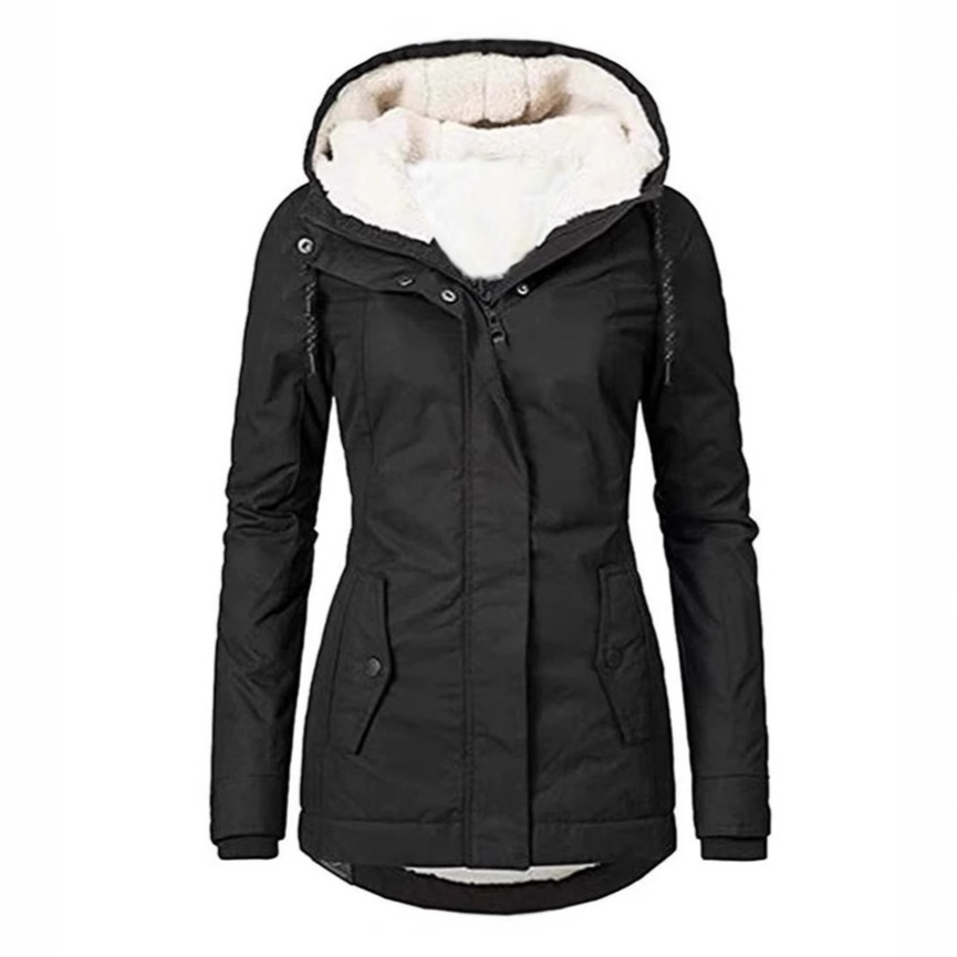 [al contado el mismo día] ropa de algodón transfronteriza europa, Estados unidos, otoño e invierno nuevas chaquetas de mujer, chaquetas de desplazamiento de media y larga duración más chaquetas de terciopelo image 7
