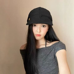 日系文艺棉麻前进帽子女复古百搭贝雷帽夏季薄款透气报童帽画家帽