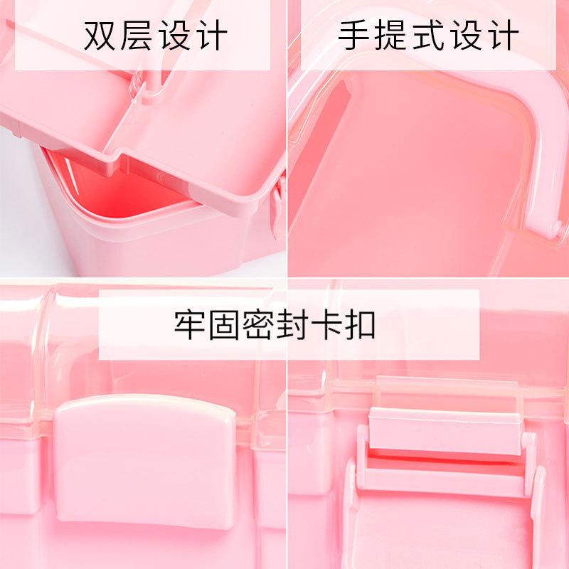 Gran capacidad manicura Caja de Herramientas portátil fototerapia lámpara manicura caja de almacenamiento de doble capa rejilla salón de uñas especial