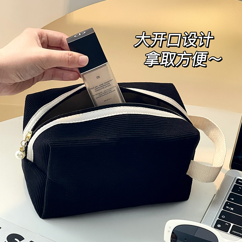 Nuevo bolso de maquillaje de velcro, bolso de lápiz labial portátil, bolso de lavado portátil de viaje, bolso de almacenamiento de gran capacidad y alto valor facial