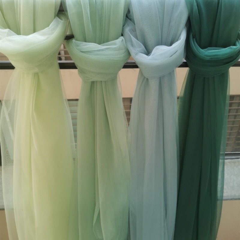 light green Gray Blue Acura Grass Green Wedding Scene Layout Encryption Soft Yarn Hanfu Wedding Dress Fabric Cloth