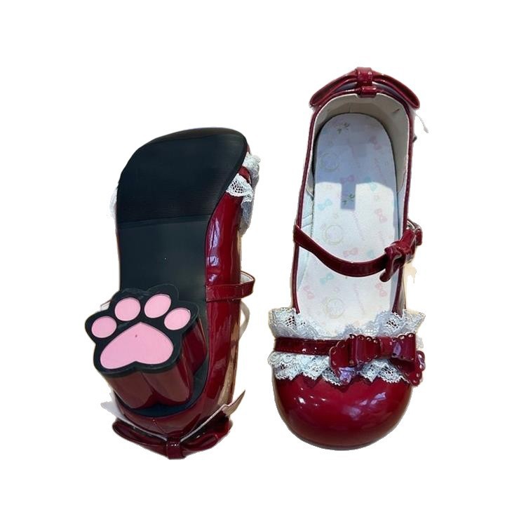 Zapatos originales de arco encantador Lolita 2026 zapatos de verano de talón medio con cabeza redonda Lolita zapatosjk