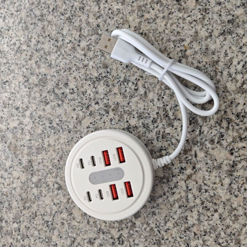 USB docking station with 4 USB and 4 TYPE-C ports, mobile phone fast charging, PD fast charging, 8-port power strip socket, USB extension HUB