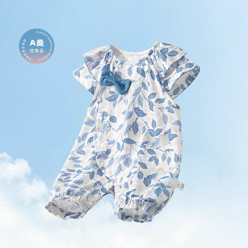 Baby Clothes Princess Sleeveless jumpsuit Summer Thin Newborn Baby Girl Floral Cotton Summer Clothes