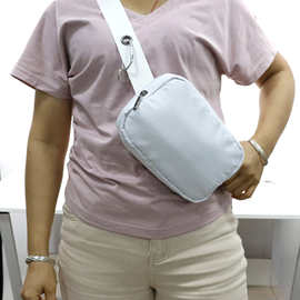 跨境新lulu同款腰包尼龙防水胸包户外运动跑步手机包百搭斜挎男女