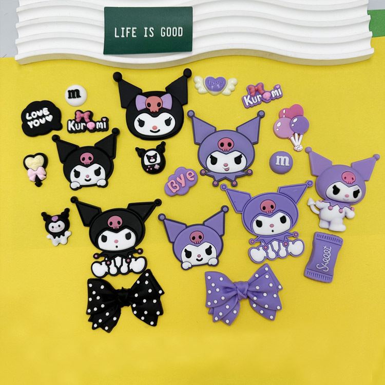 Sanrio Kulomi 3D Sticker DIY Mobile Phone Sticker Thermos Cup Plastic Cup Sticker Hole Shoe Accessories