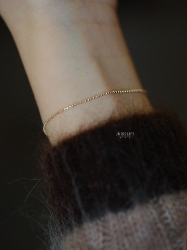 Xinzhemei S925 sterling silver gold-plated bracelet for women, simple temperament, light luxury, extremely small and compact gold bean hand jewelry for women