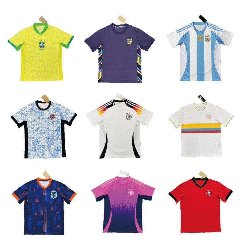 Popular Brasil Argentina Egipto Francia Portugal equipo nacional de fútbol tailandés fanáticos de manga corta en stock