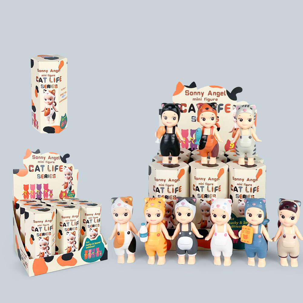 Figura Sorpresa en Caja Ciega, Empaquetada Individualmente, Decoración para Coche, Juguete Moderno para Escritorio, Muñeco de Gato en Caja Ciega, Soporte para Teléfono.