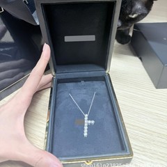 格拉芙十字架项链V金满钻高版本男女同款锁骨链轻奢时尚CNC精工