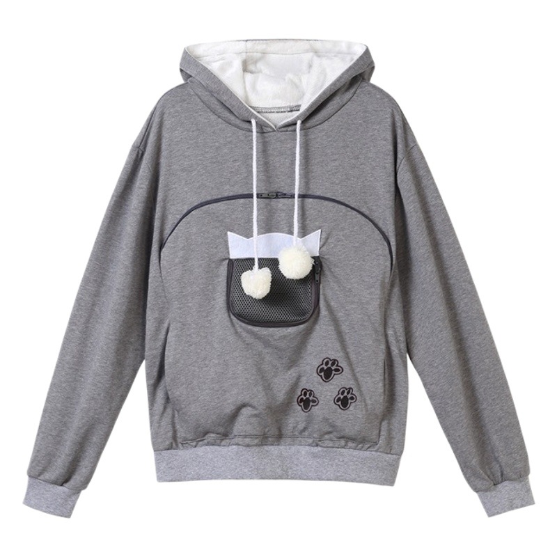Amazon New Zipper Large Pocket Sweater Hooded Jacket Autumn and Winter European and American Casual Home Pullover Sweater Hooded