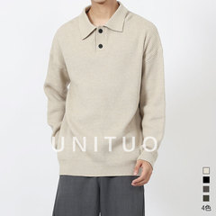 老钱风男装毛衣长袖保罗polo衫高级感商务翻领针织衫马球衫上衣男