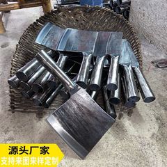 本格的な手打ち斧、骨切り包丁、豚頭骨と大きな骨を切るための骨切り包丁