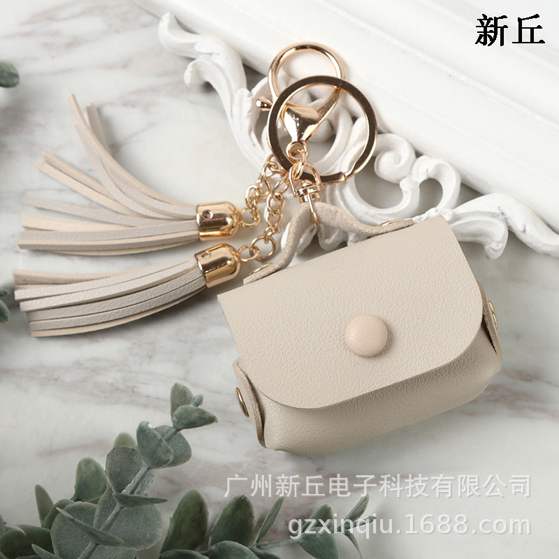 Funda de cuero con borlas de venta directa de fábrica, adecuada para los nuevos auriculares Apple Airpods.