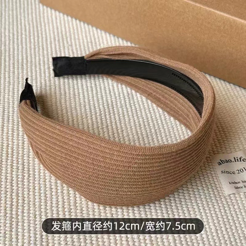 髪の継ぎ目をカバーするレトロなニットピットストリップの幅広ヘッドバンド、頭頂部を高めるヘッドバンド、滑り止めヘアバンド、ヘアバンド、ヘアアクセサリー|undefined