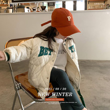 兒童韓版棒球服棉服寶寶2022冬裝新款韓版女童加厚保暖棉衣外套潮