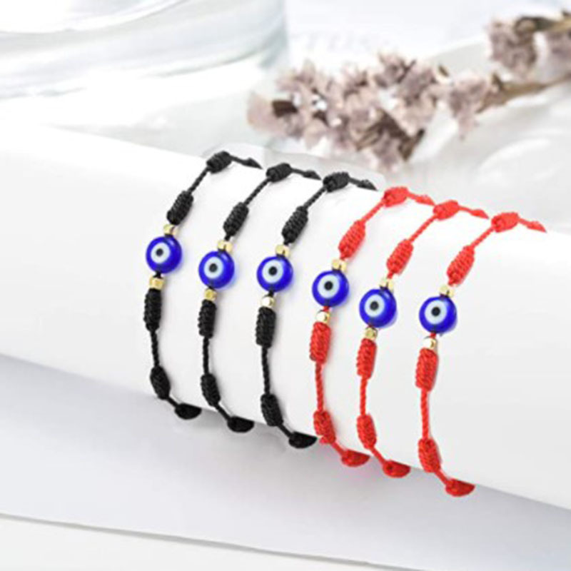Simple Style Geometric Devilu0027S Eye Glass rope Tassel Unisex Bracelets 1 Set