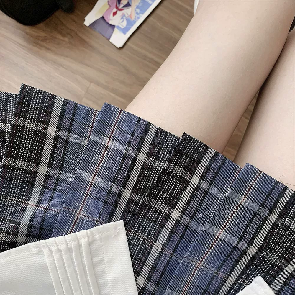 Юбка в клетку JK [Тяньцзинь], аутентичная японская школьная форма, голубая юбка в клетку, миди-юбка