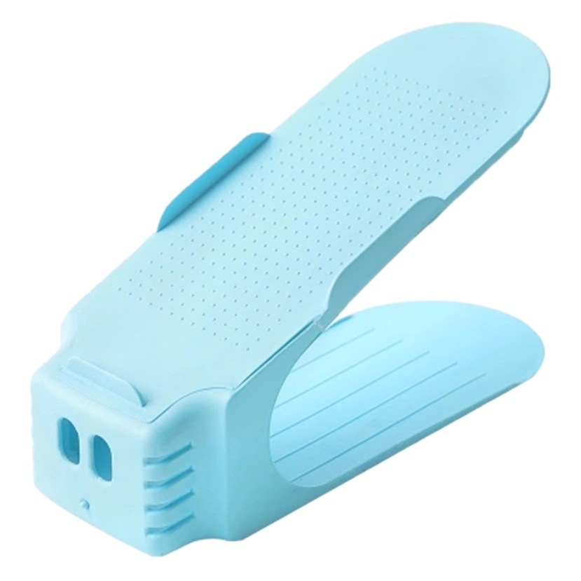 Simple multi-funcional creativo integrado de doble capa no ajustable organizador zapato rack de almacenamiento de plástico bricolaje zapato gabinete