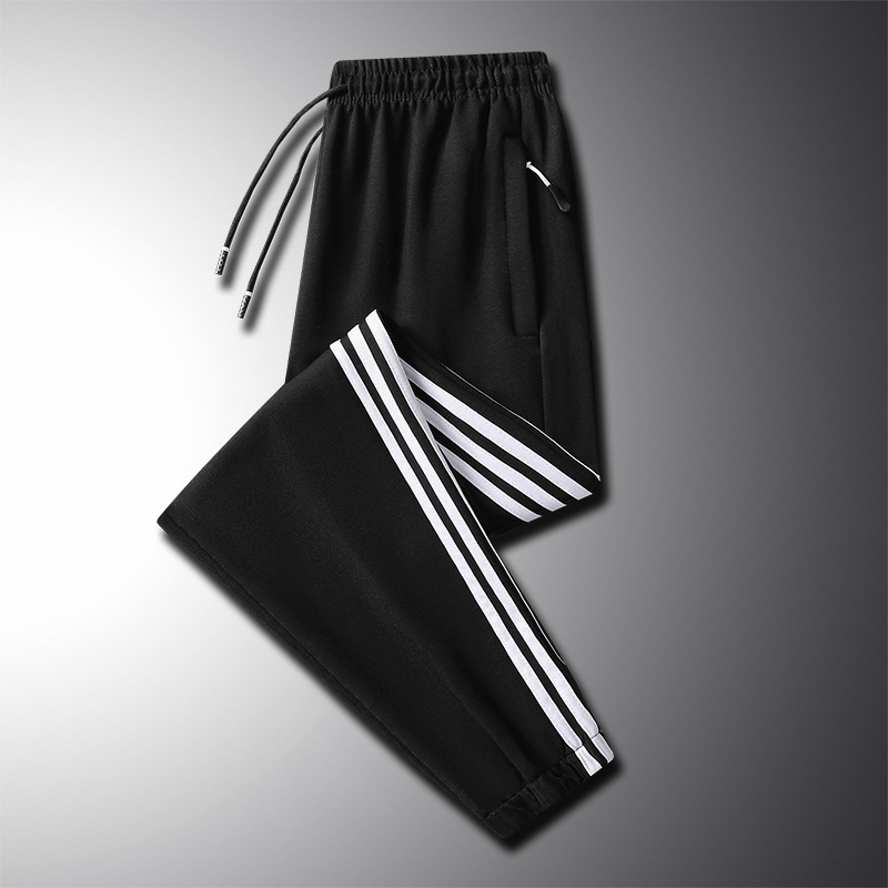 2024 primavera y otoño nuevo estilo brocado algodón roma pantalones de guardia de pies casuales sueltos coreanos pantalones de tres barras al por mayor