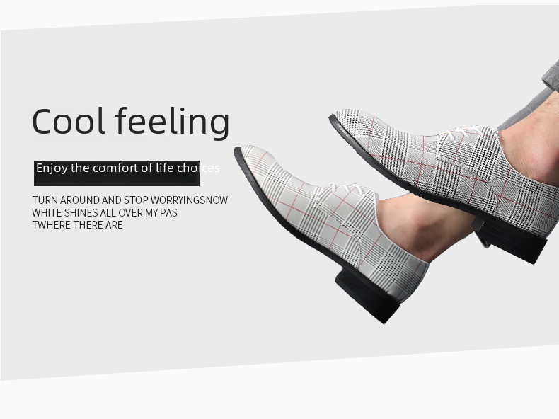 2023 Men's Fashion Business Casual Leather Shoes Lace-up Striped Barber Shoes Korean Style Foreign Trade Large Size Men's Shoes 48_vogvips.com